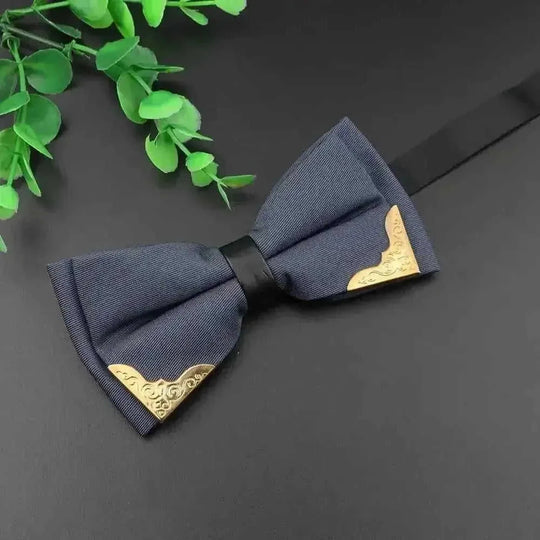 metal bow tie for men | double layer polyester bowtie | classic butterfly neckwear | ultrasonic cleaning