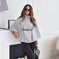 New Stand Collar Batwing Sleeves Cloak Top With Belt Ins Fashion Temperament Jacket Woolen Sweater Outwear For Women Cloth...