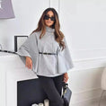 New Stand Collar Batwing Sleeves Cloak Top With Belt Ins Fashion Temperament Jacket Woolen Sweater Outwear For Women Clothing Meifu Market