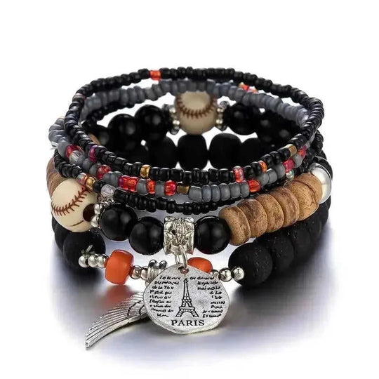 elastic bangle bracelet set | wooden beads jewelry | adjustable tree of life bracelet | energy saving