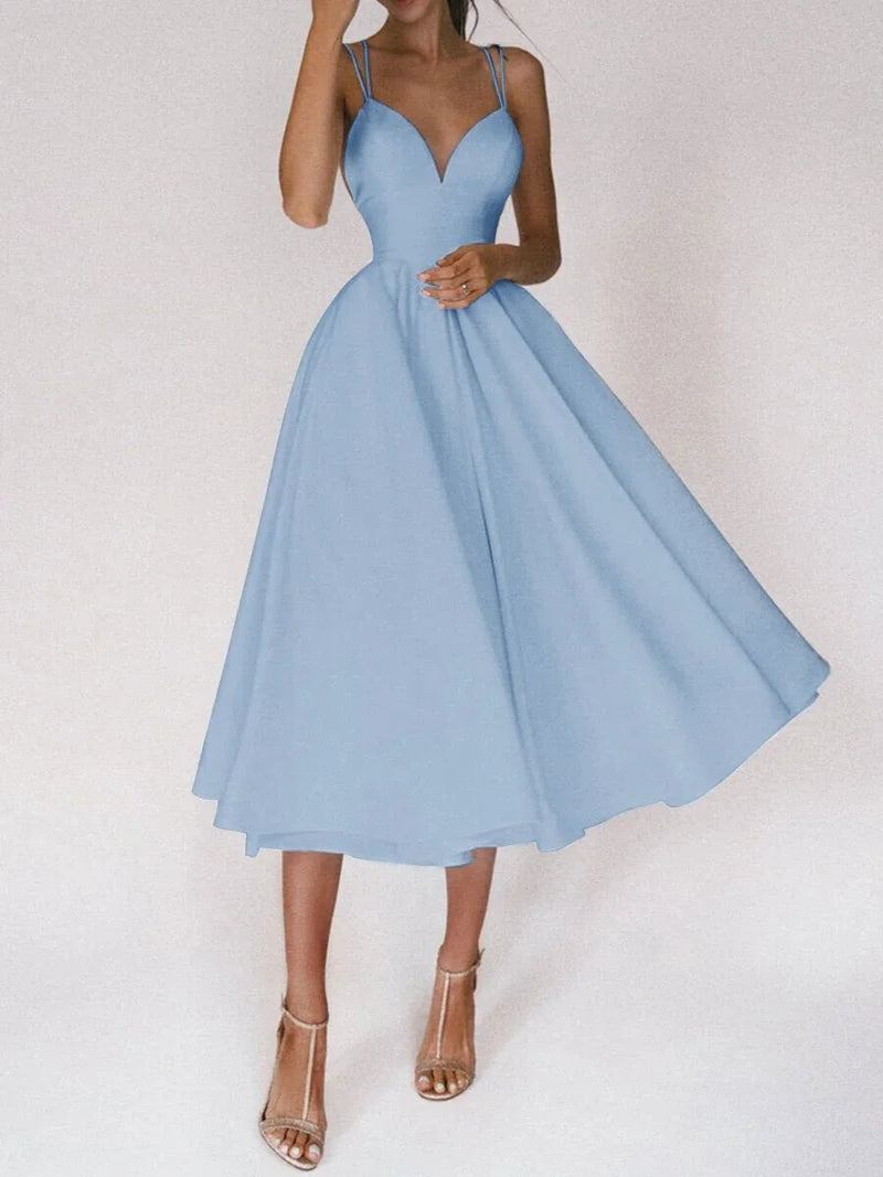 sexy v-neck suspender dress | summer a-line maxi dress | womens long formal dress | energy saving