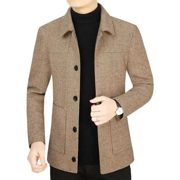 Men's Lapel Woolen Jacket Business Casual Jacket Meifu Market