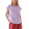linen blend fabric | breathable short sleeve t-shirt | loose fit casual top | energy saving