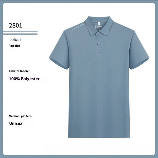 Dot Jacquard Quick-Dry Polo — Men's Slim Fit Sport Shirt
