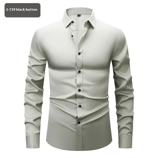 Fashion Personality Four-sided Stretch Shirt Men's Long Sleeve