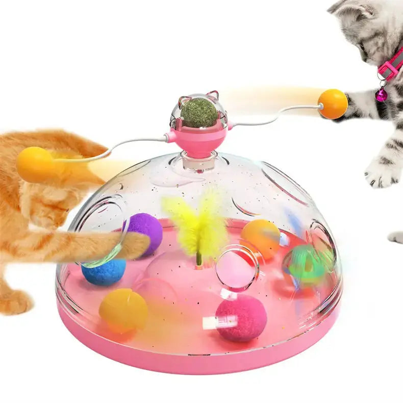 Meows Windmill Funny Cat Toys Interactive Multifunctional Turntable Pet Educational Toys With Catnip Luminous Ball Pinwheel Toys Pet Products Meifu Market