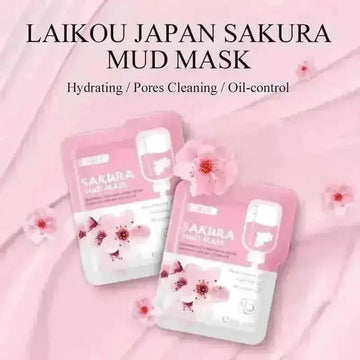 50pcs Japan Sakura Clay Mask for Face Deeply Cleansing Moisturizing Oil-Control Anti-Aging Wrinkle Pink Mud Mask Facial Skincare