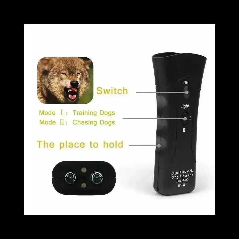 3-in-1 Anti Barking Dog Training Device Ultrasonic Dog Training Repeller LED Flashlight Meifu Market
