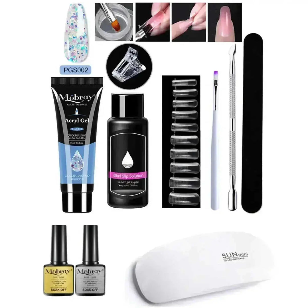 crystal nail extension kit | professional nail art set | acrylic nail forms set | energy saving