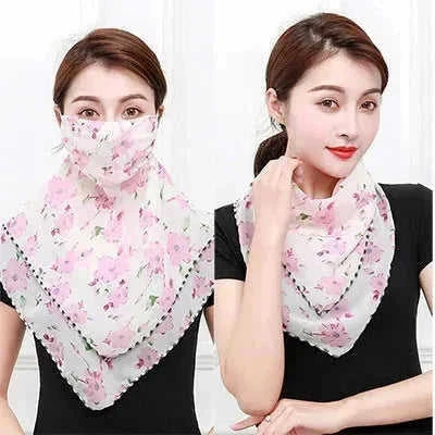 silk neck scarf with upf protection | lightweight sun protection scarf | versatile travel neck gaiter | energy saving