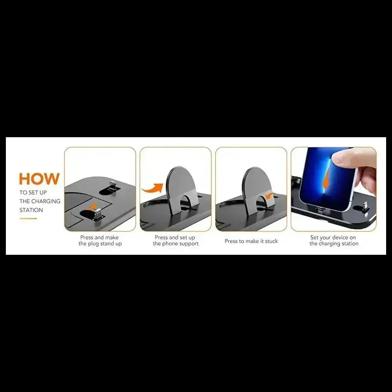 in 1 fast charging station | magnetic wireless charger stand | portable bedside charging pad | energy saving