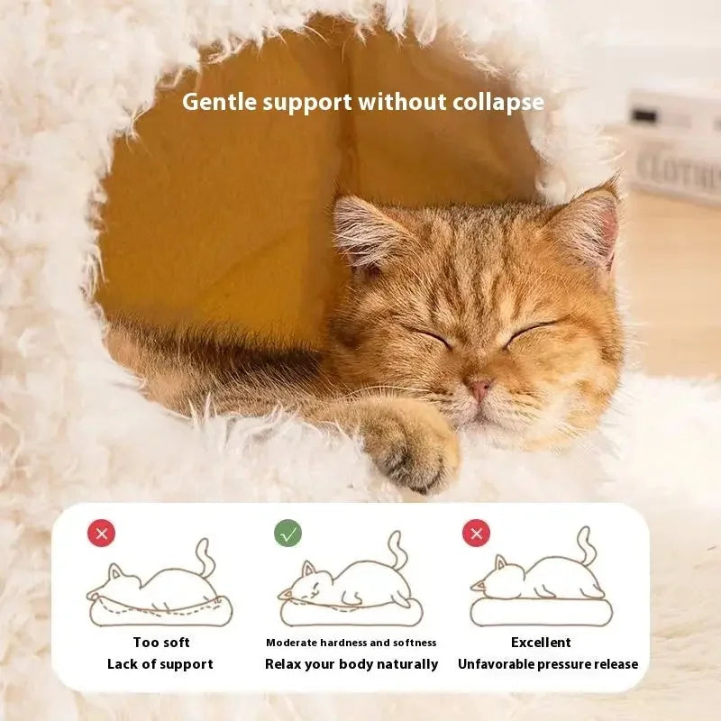 heated cat bed | orthopedic pet bed | plush cat house | energy saving