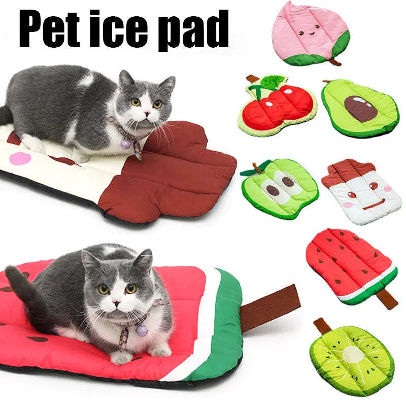 Dog Cooling Mat Pet Beds Cat Rug Ice Silk Pet Self Cooling Pad Blanket Summer Washable Oxford Farbric Cooling Down Summer Fruit Meifu Market
