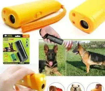 3-in-1 Anti Barking Dog Training Device Ultrasonic Dog Training Repeller  LED Flashlight - training a stubborn dog with ultrasonic dog repellent