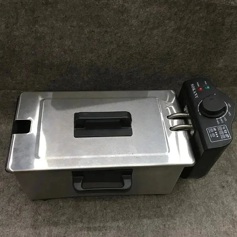 stainless steel fryer basket | commercial-grade fryer | adjustable temperature control | ultrasonic cleaning