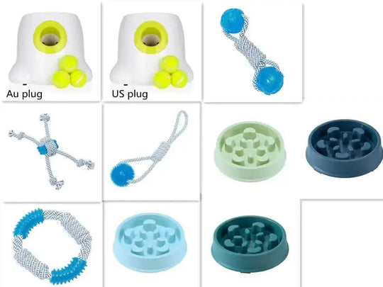 automatic dog ball launcher | interactive pet toy | durable plastic construction | ultrasonic cleaning
