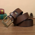 Retro Handmade Pure Copper Pin Buckle Cowhide Men's Belt meifu market
