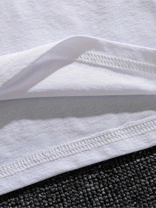 white tshirt men | loose fit tshirt | trendy print tshirt | energy saving