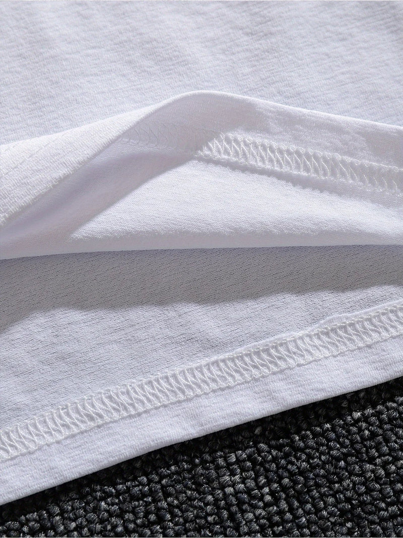 white tshirt men | loose fit tshirt | trendy print tshirt | energy saving