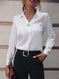 Commuter V-neck Long-sleeved Shirts Ins Fashion Solid Color Pullover Top Autumn And Spring Women's Clothing Meifu Market