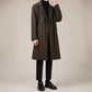 wool blend trench coat | mid-length winter coat | korean style overcoat | ultrasonic cleaning