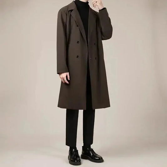Autumn And Winter Trench Men's Mid-length Woolen Korean Coat