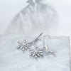 Sterling Silver Zirconia Snowflake Leverback Dangle Drop Earrings Jewelry 