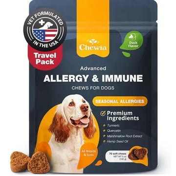 Dog Allergy Relief Chews Itch Relief For Dogs Anti Itch Dog Allergy Chews US Formulated Dog Itching Skin Relief With Salmon Oil Immune Health Seasonal Allergies & Hot Spots Support Treats Meifu Market