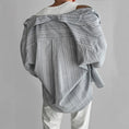 oversized fit shirt | linen cotton blend | vintage striped pattern | energy saving