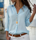 Long sleeve ladies lapel button shirt Meifu Market