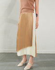 Women's Summer High Waist Irregular Color Matching Chiffon Skirt