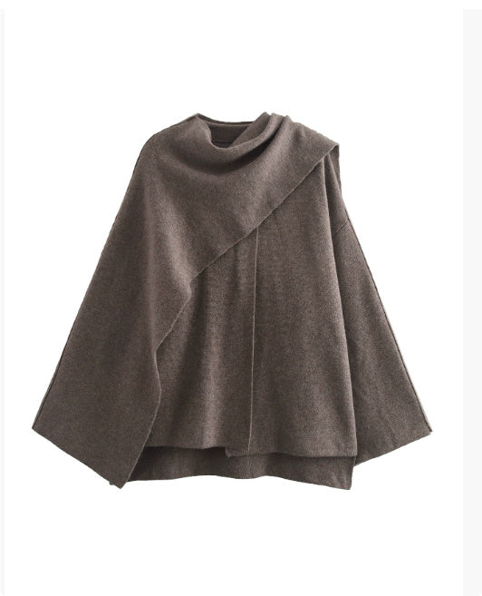 Women's Loose Casual Cape Knitted Sweater Coat Meifu Market