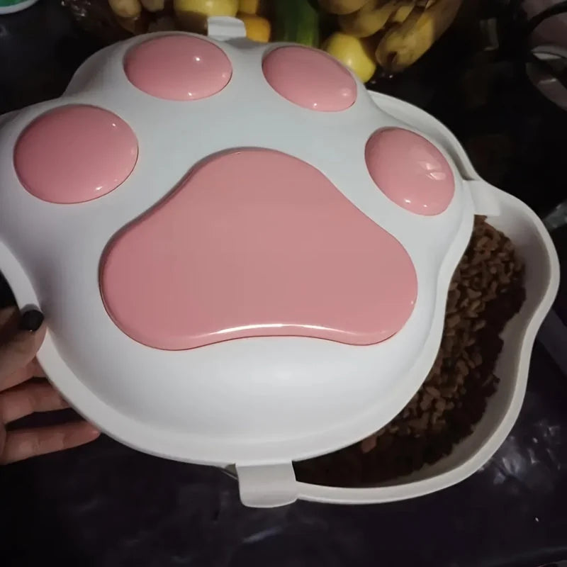 airtight cat food container | claw-shaped pet food storage | easy clean cat food bin | energy saving