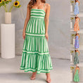 summer striped maxi dress | backless beach dress with pockets | square neck long dress | ultrasonic cleaning