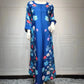 rhinestone print maxi dress | long sleeve positioning print robe | polyester chiffon muslim dress | energy saving