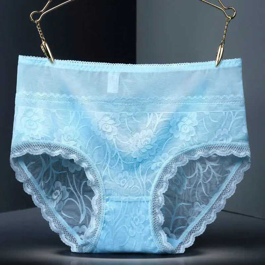 High Waist Hollow-out Lace Sexy Ladies Panties Breathable Traceless Sheath Cotton Stall Meifu Market
