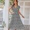 ruffle cap sleeve dress | v-neck wrap belt dress | boho floral maxi dress | ultrasonic cleaning