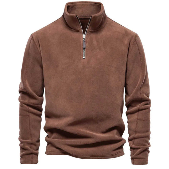 Fashion Personality Stand-collar Zippered Sweatshirt With Fleece Winter Casual Pullover Top Men's Clothing M - packaging a...