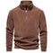 Fashion Personality Stand-collar Zippered Sweatshirt With Fleece Winter Casual Pullover Top Men's Clothing M - packaging a...