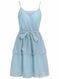 stretch fabric v-neck dress | adjustable waist strap dress | midi length summer dress | ultrasonic cleaning