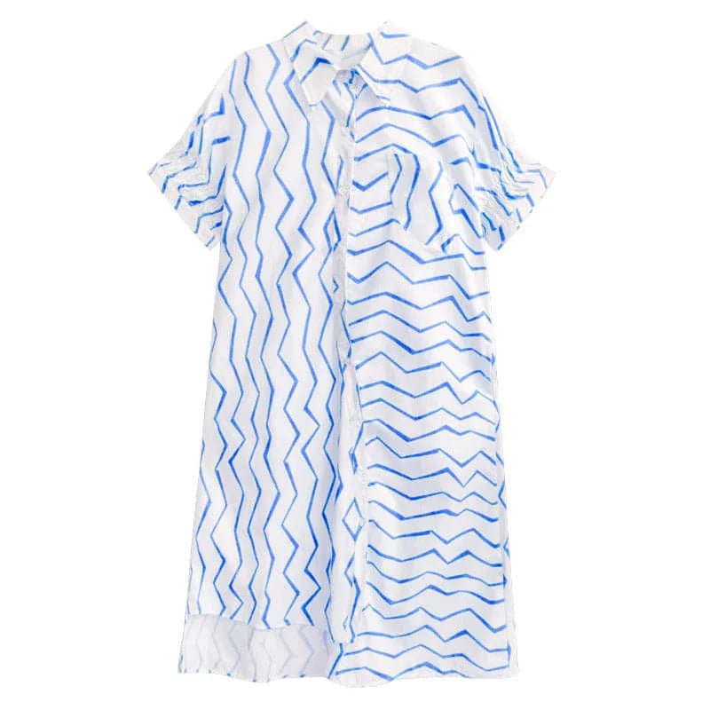lightweight cotton fabric | breathable summer dress | striped shirt dress | ultrasonic cleaning