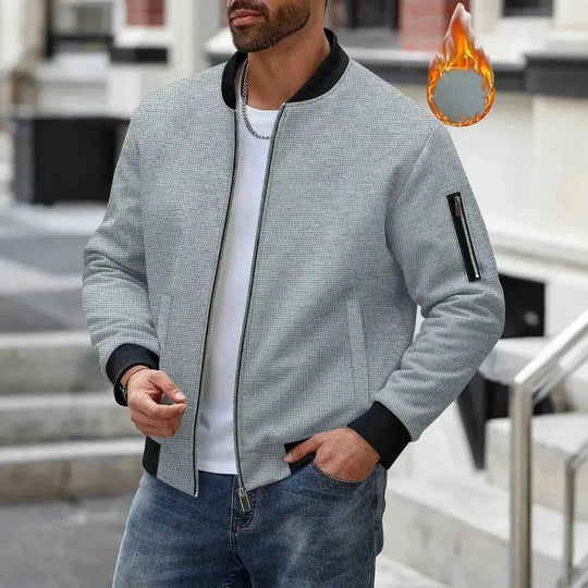 thickened waffle knit cardigan | mens zipper cardigan jacket | stand collar winter coat | ultrasonic cleaning