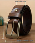 Retro Handmade Pure Copper Pin Buckle Cowhide Men's Belt meifu market