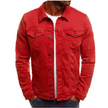 Casual Men Jacket Denim Button Shirt Meifu Market