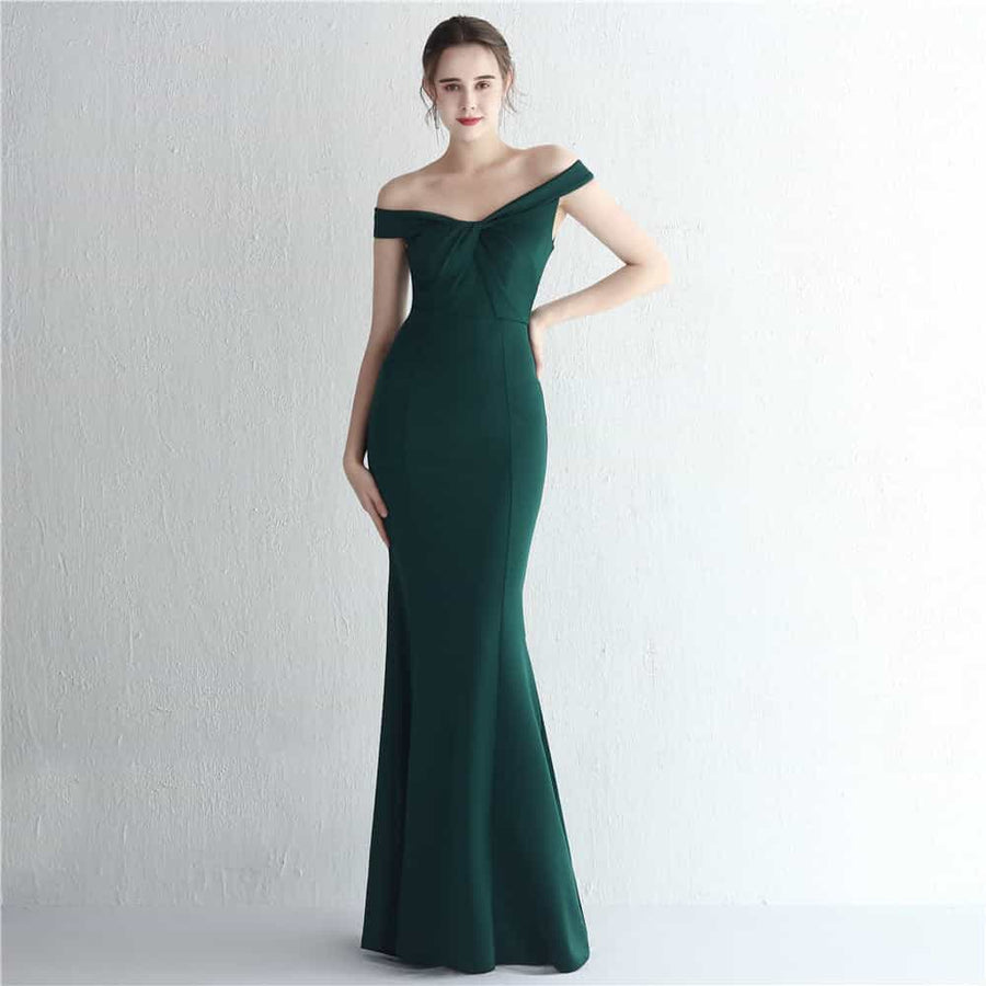 Women's Slim-fit Off-shoulder Long Dress