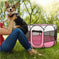 Portable Foldable Pet Fence Sports Pen Dog House Style1 - texture and material detail