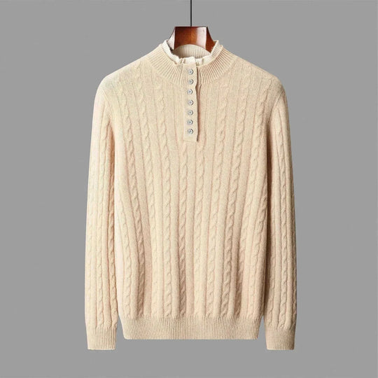heavyweight cotton sweater | oversized fit pullover | mens thick knitwear | energy saving