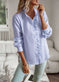 Striped Long Sleeve Shirt Fashion Ruffle Design Button Up Tops Casual Office Blouse Elegant Commuting Women's Clothing Meifu Market