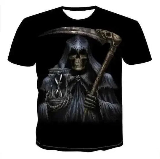 d printed skull t-shirt | premium cotton blend fabric | oversized graphic tee | ultrasonic cleaning