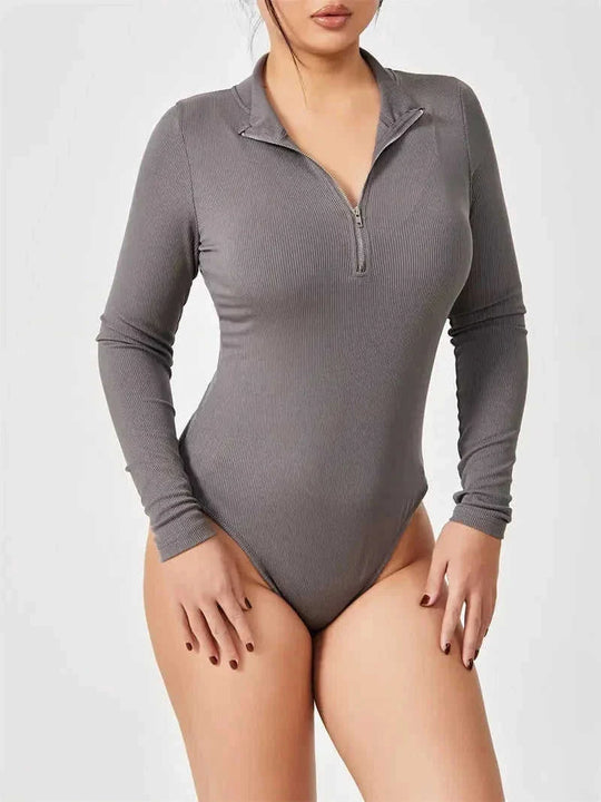 seamless shapewear jumpsuit | long sleeve bodysuit for women | slimming romper with zipper | ultrasonic cleaning